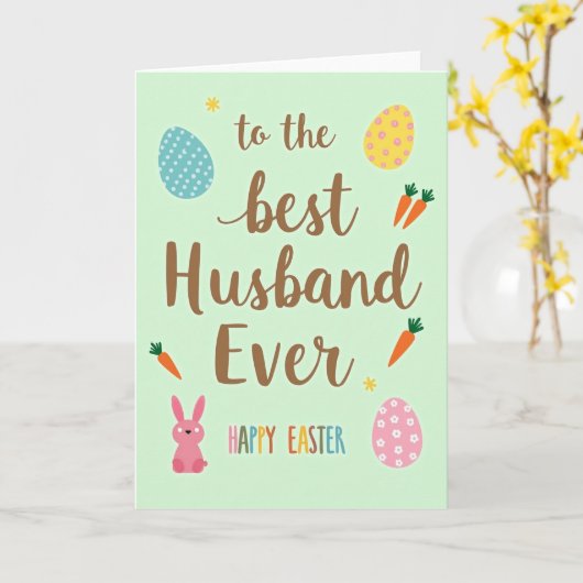 Best Husband Easter Day Card カード (黄色い花)