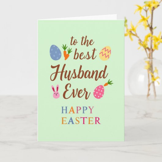 Best Husband Easter Greeting Card カード (黄色い花)