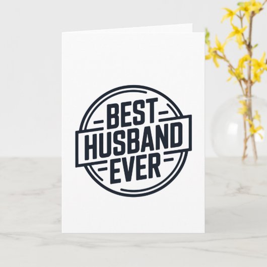 Best Husband Ever Badge Design カード (黄色い花)
