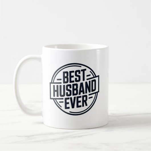 Best Husband Ever Badge Design コーヒーマグカップ (左)