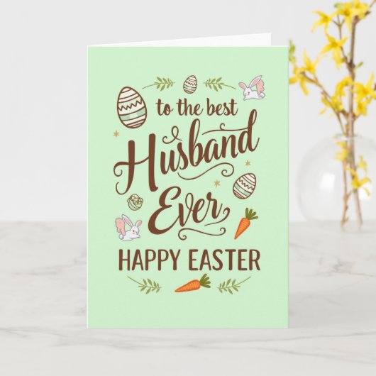 Best Husband Happy Easter Card カード (黄色い花)