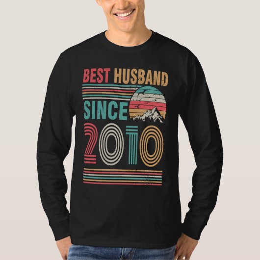 Best Husband Since 2010 Happy Wife Bride Groom Wed Tシャツ (正面)