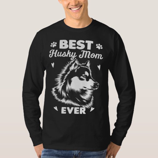 Best Husky Mom Siberian Husky Tシャツ (正面)