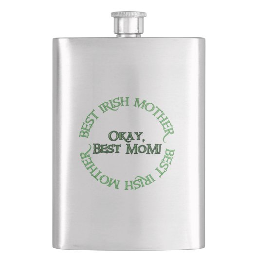 Best Irish Mother classic stainless steel flask フラスク (正面)