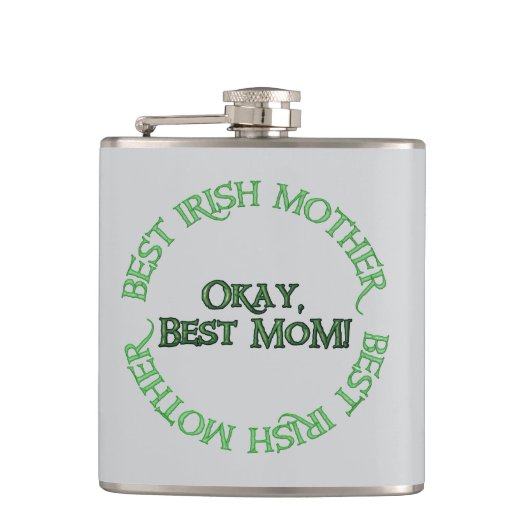 Best Irish Mother gray wrapped flask フラスク (正面)