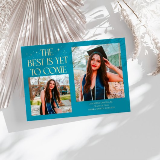 Best Is Yet To Come Aqua Blue Grad Photo 案内状