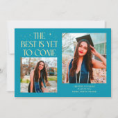 Best Is Yet To Come Aqua Blue Grad Photo 案内状 (正面)