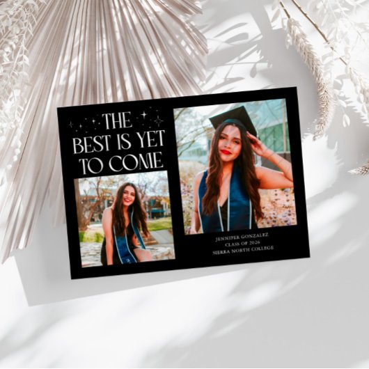 Best Is Yet To Come Black Grad Photo 案内状