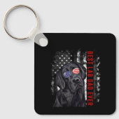 Best Lab Dad Ever Labrador Dog American Flag Fathe キーホルダー (正面)