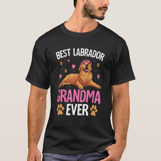Best Labrador Grandma ever Retriever Dog Funny Say Tシャツ (正面)
