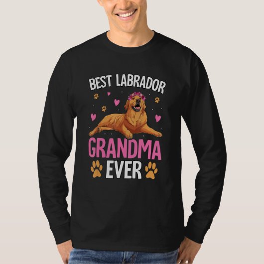 Best Labrador Grandma ever Retriever Dog Funny Say Tシャツ (正面)