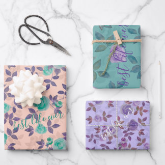 Best life ever text Customize ラッピングペーパーシート