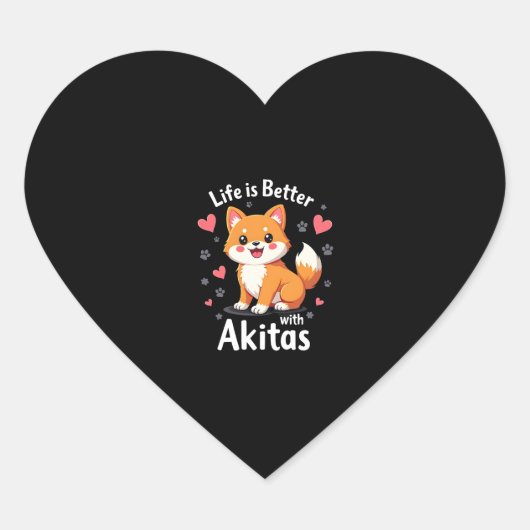 Best life with Akita Tank Top ハートシール (正面)