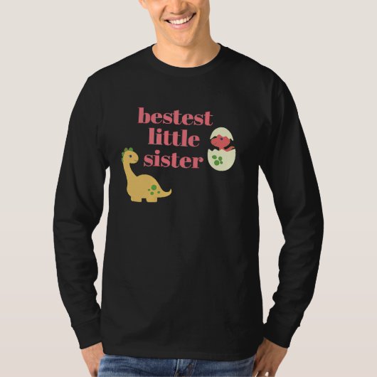 Best little sister cute dinosaur rex family graphi tシャツ (正面)