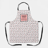 Best Love Gift Apron Pink Black Hearts Love Letter エプロン (正面)