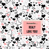 Best Love Gift Shower Curtain Wedding Heart Sketch シャワーカーテン