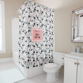 Best Love Gift Shower Curtain Wedding Heart Sketch シャワーカーテン (インサイチュ)