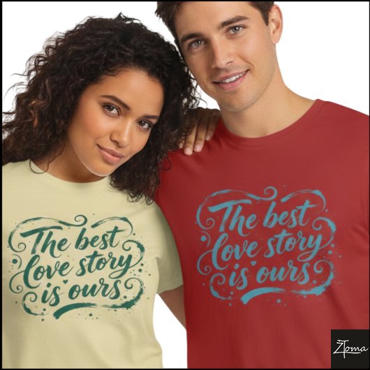 Best Love Story Brush Script Grunge Tシャツ