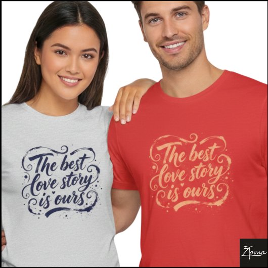 Best Love Story Brush Script Grunge Tシャツ