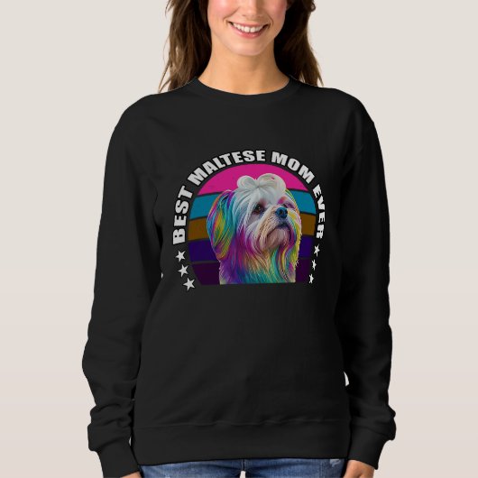 Best Maltese Mom Ever Cute Maltese Mom Dog Pop 2 スウェットシャツ (正面)