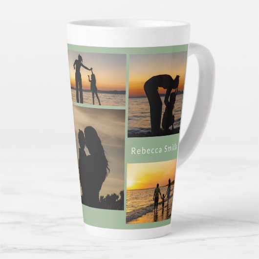 Best Mama Ever Custom Photo Gift カフェラテマグ (右アングル)