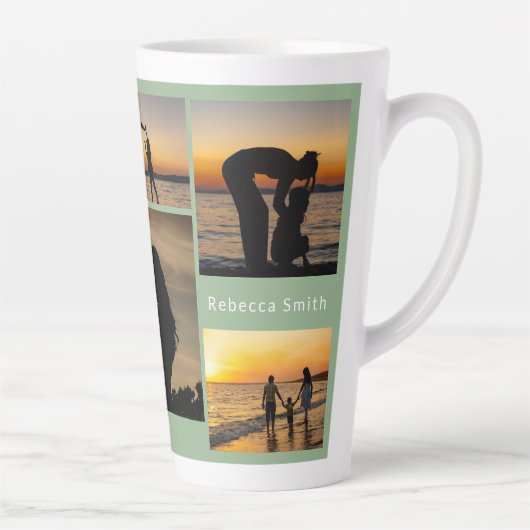 Best Mama Ever Custom Photo Gift カフェラテマグ (右)