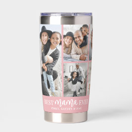Best Mama Pink Photo Collage 保温保冷タンブラー