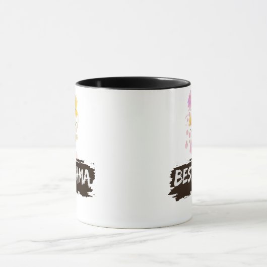 Best Mama Watercolour Flowers Coffee Mug マグカップ (中央)