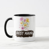 Best Mama Watercolour Flowers Coffee Mug マグカップ (左)