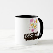 Best Mama Watercolour Flowers Coffee Mug マグカップ (正面右)