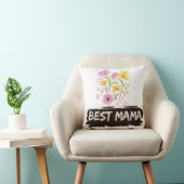 Best Mama Watercolour Flowers throw pillow クッション (椅子)