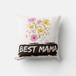 Best Mama Watercolour Flowers throw pillow クッション