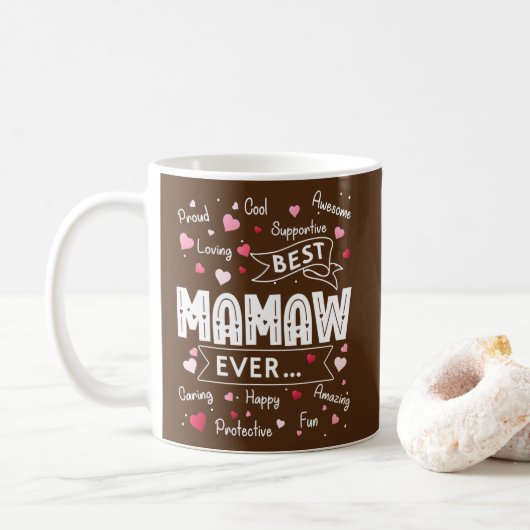 Best Mamaw Ever Funny First Time Grandma Mothers コーヒーマグカップ (ドーナツ)