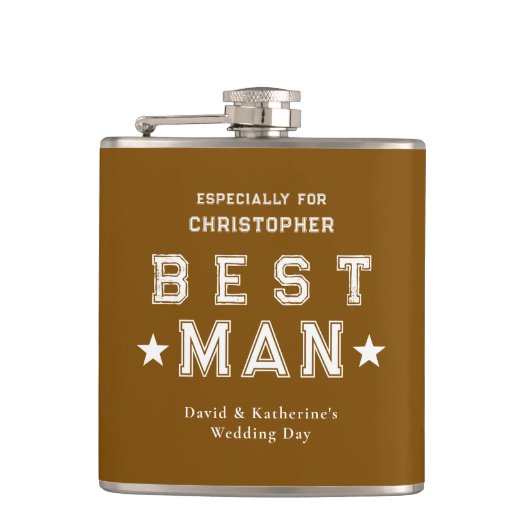 Best Man Appreciation Gift Brown フラスク (正面)