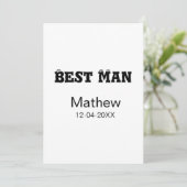 Best man bachelor party add name date simple sdon' 招待状 (スタンド正面)