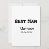 Best man bachelor party add name date simple sdon' 招待状 (裏面)