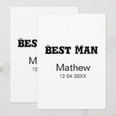 Best man bachelor party add name date simple sdon' 招待状 (正面/裏面)