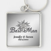 Best Man Black and White Custom Keychains キーホルダー (正面)