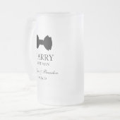 Best Man Black Bow Tie フロストグラスビールジョッキ (正面左)
