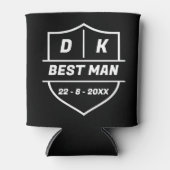 Best Man Custom Initials and Date Wedding  缶クーラー (正面)