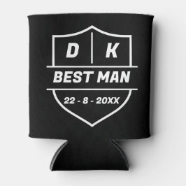 Best Man Custom Initials and Date Wedding  缶クーラー