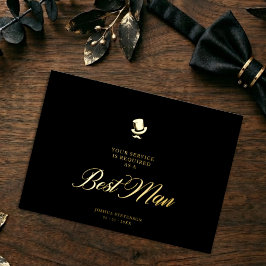 Best Man Funny Wedding Minimalist Proposal Card 箔招待状