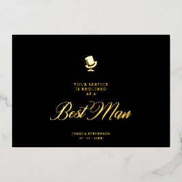 Best Man Funny Wedding Minimalist Proposal Card 箔招待状