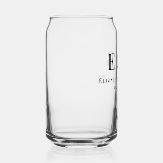 Best Man Gift Monogram Wedding Minimalist ガラス缶 (右)