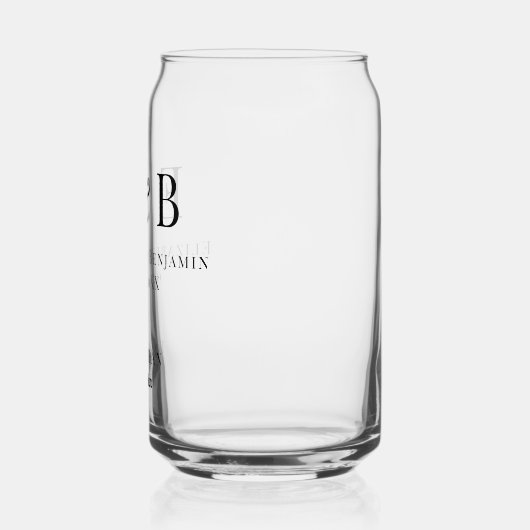 Best Man Gift Monogram Wedding Minimalist ガラス缶 (左)