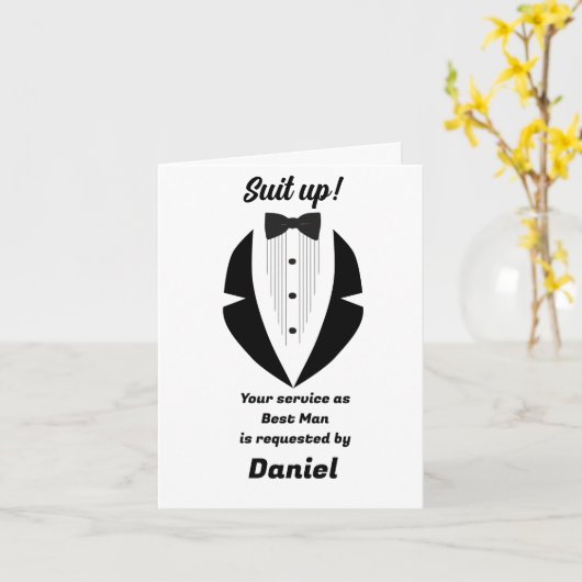 Best Man Wedding Proposal  カード (黄色い花)