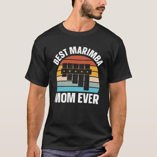 Best Marimba Mom Instrument Musician Retro Tシャツ (正面)