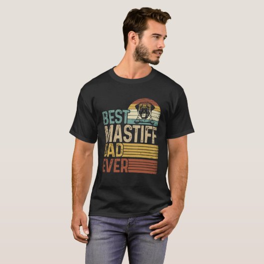 Best Mastiff Dad Ever Retro Fathers Day Tシャツ (正面フル)