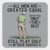 Best Men Play Golf Eighties Funny Golfer Golfing  スクエアシール (正面)