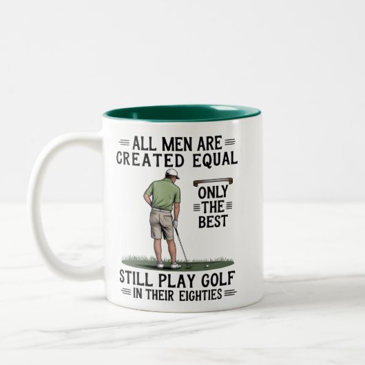 Best Men Play Golf Eighties Funny Golfer Golfing  ツートーンマグカップ (左)